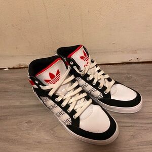 Adidas Men’s Hardcourt Hi Red White And Black Sneakers